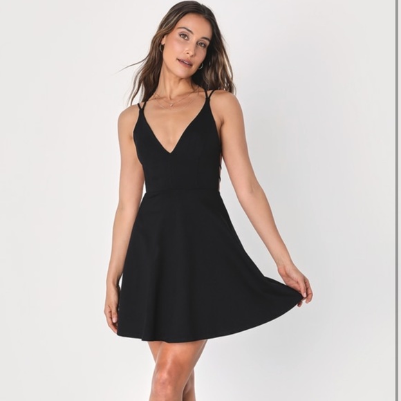 Lulus Dresses & Skirts - NWT - Lulus Believe in Love Black Backless Skater Dress